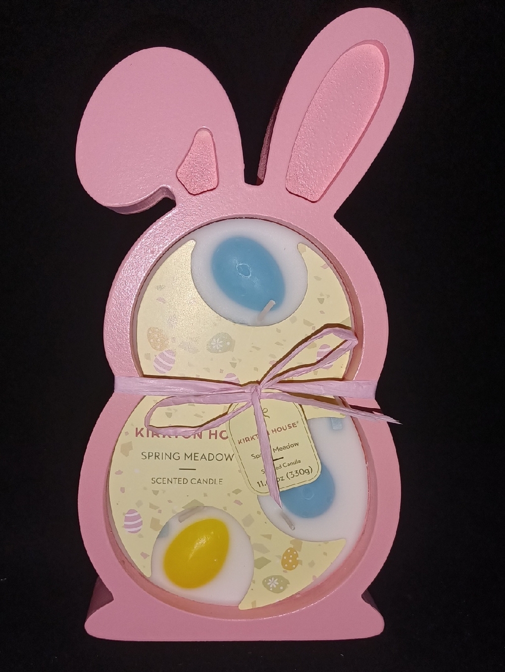 Easter Meadow. Easter Carved Wood  Bunny Shaped Candle